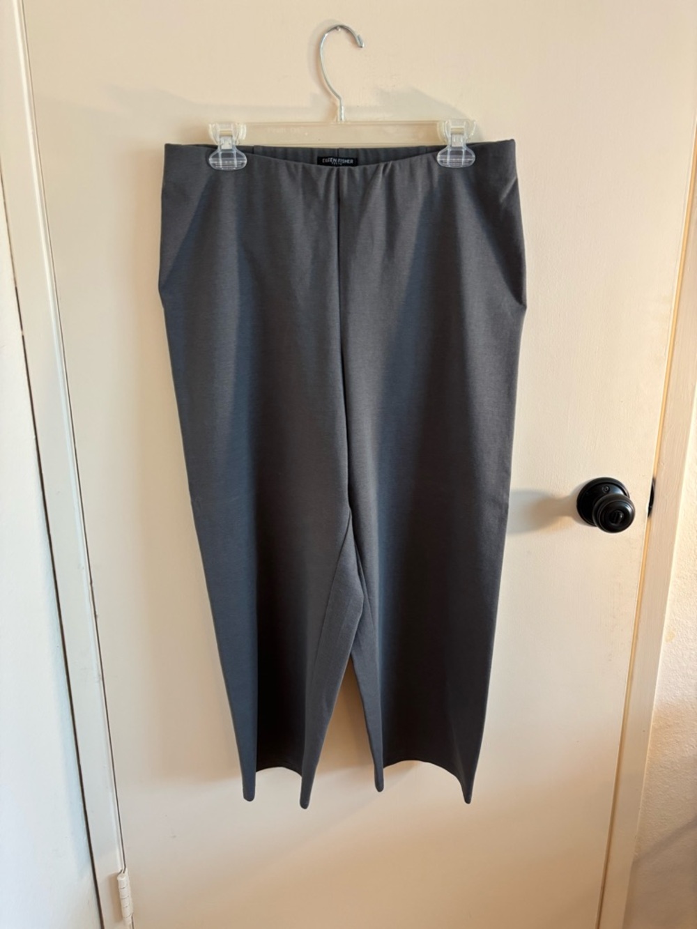 Eileen Fisher Charcoal Straight-Leg Pull-On Pants
